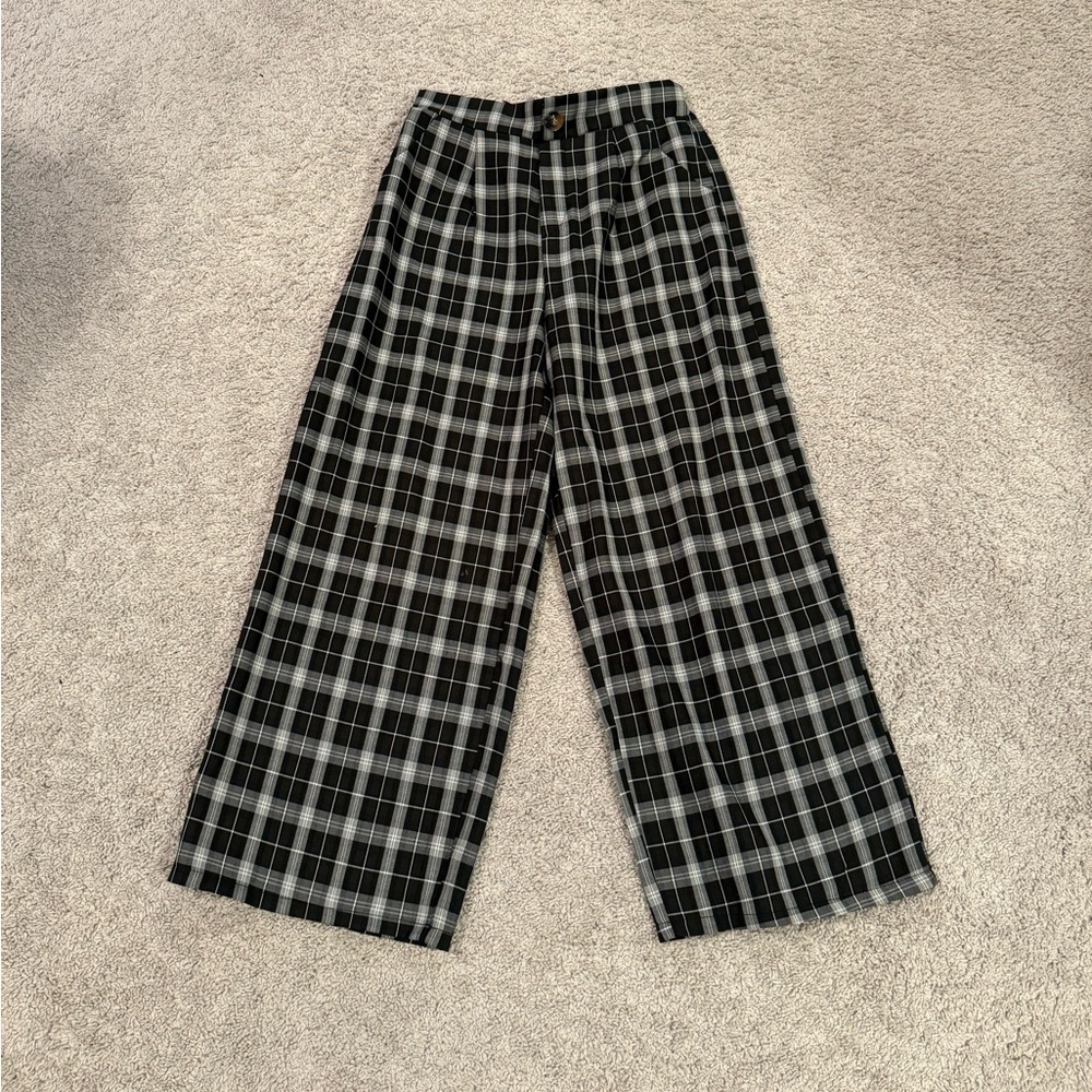Black Plaid Trousers